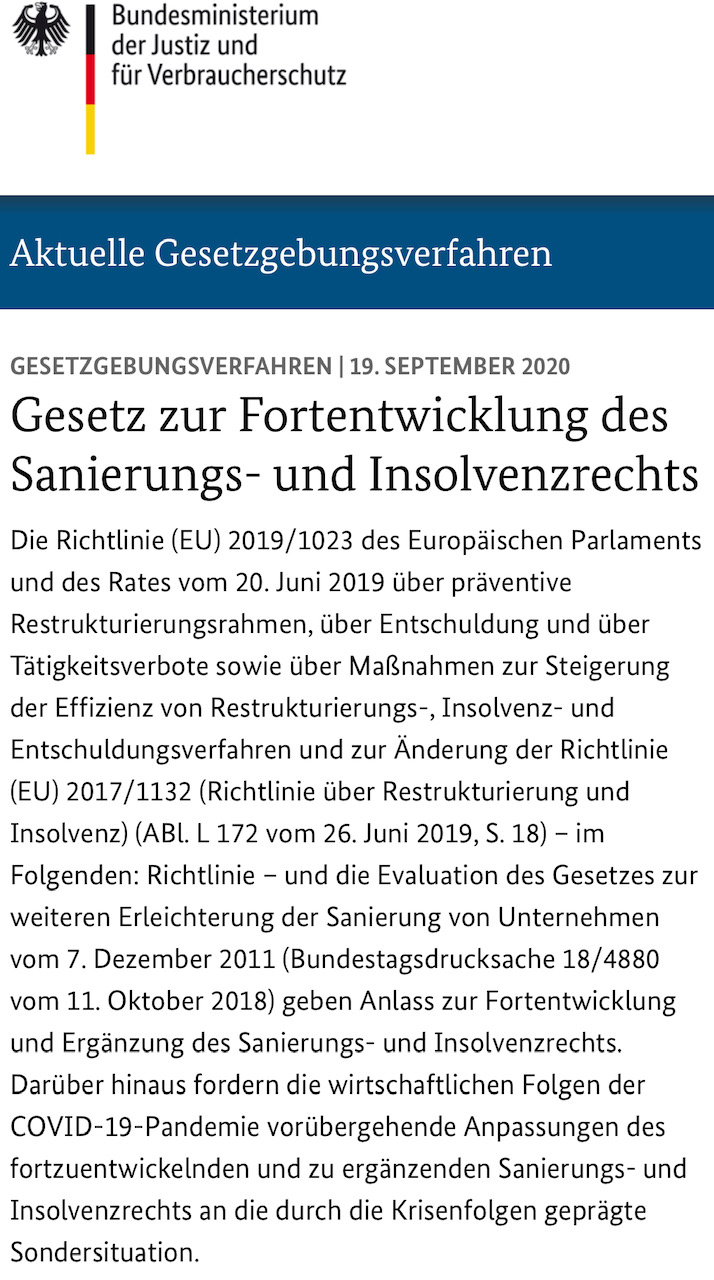 Referentenentwurf Zum Restrukturierungsrahmen Veröffentlicht