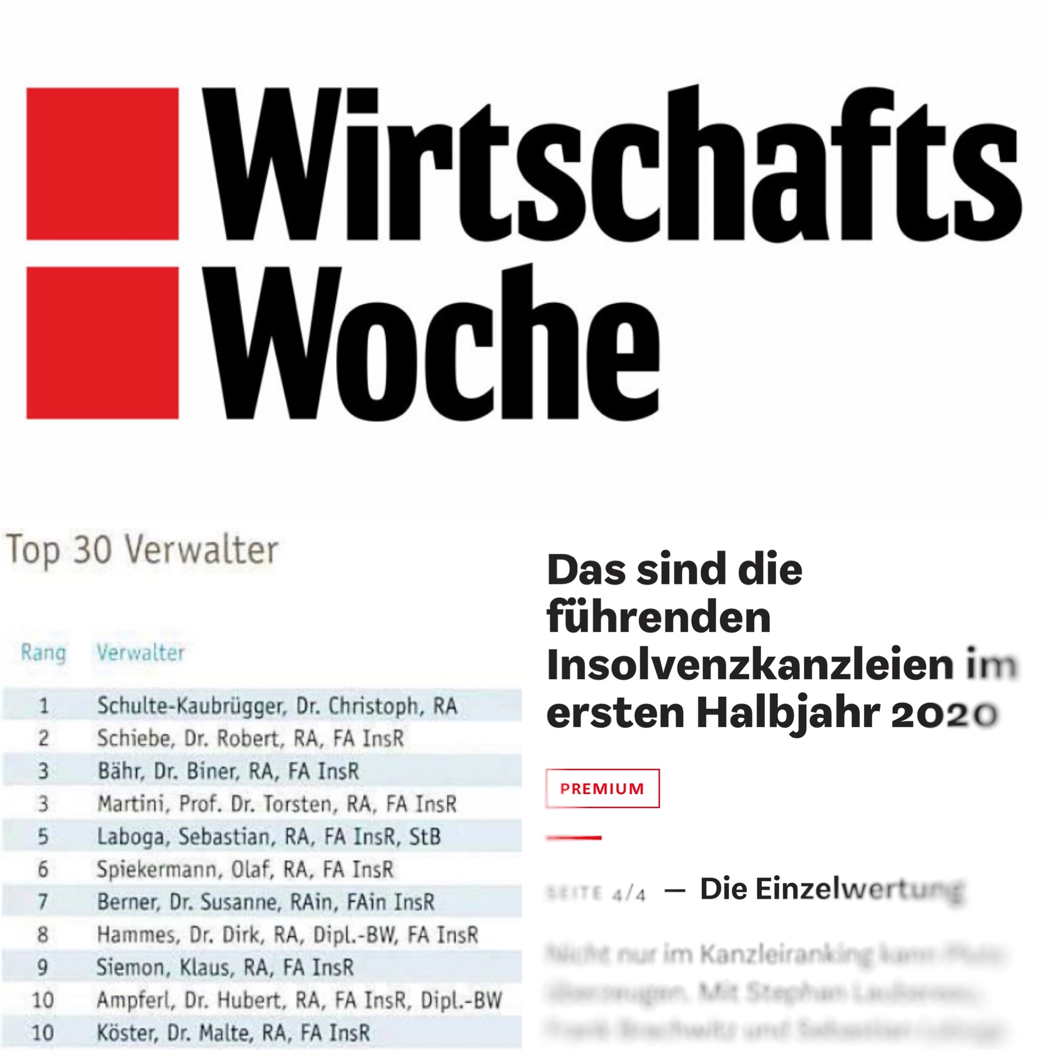 Ranking Der Erfolgreichsten Insolvenzkanzleien: Erfreuliches Ergebnis Für Schiebe Und Collegen