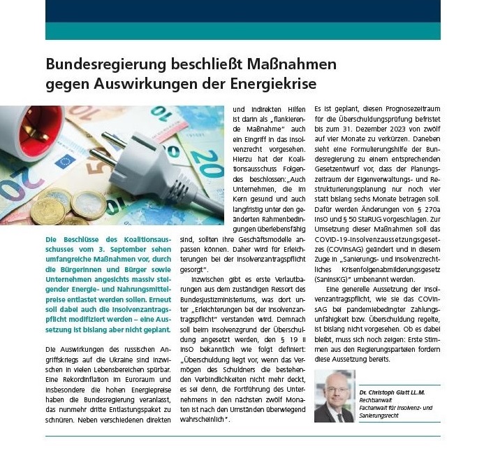 Bundesregierung Beschließt Maßnahmen Gegen Auswirkungen Der Energiekrise